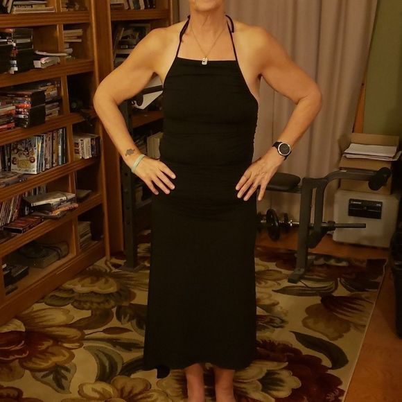 Max Studio Long Black Dress Sz Small - Picture 4 of 6